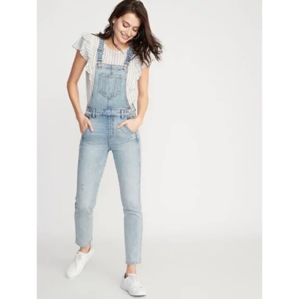 Old Navy Petite Denim Overalls Sz 0 NWT